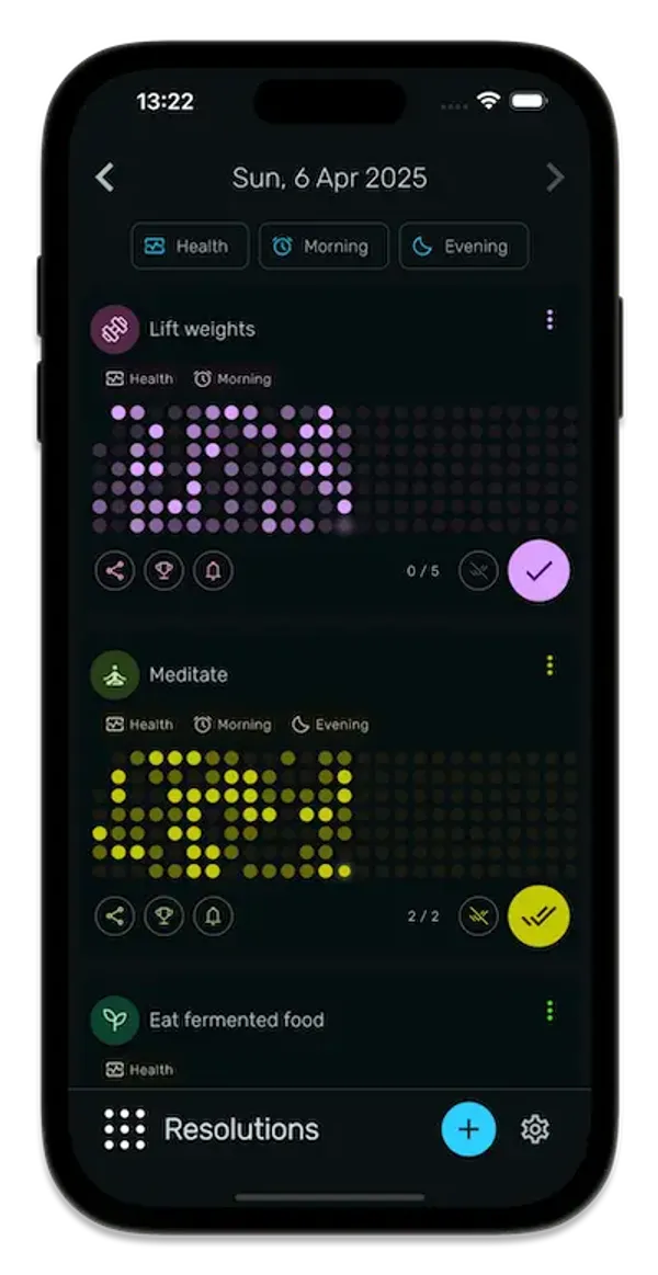 Resolutions Application Screenshot