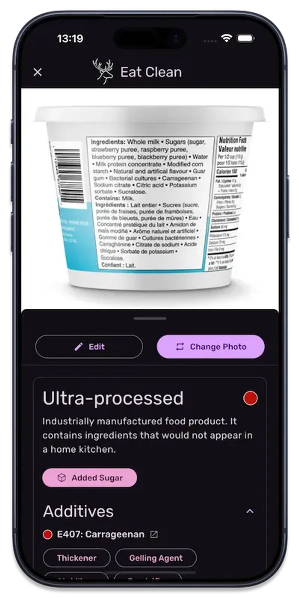 Eat Clean Application Screenshot