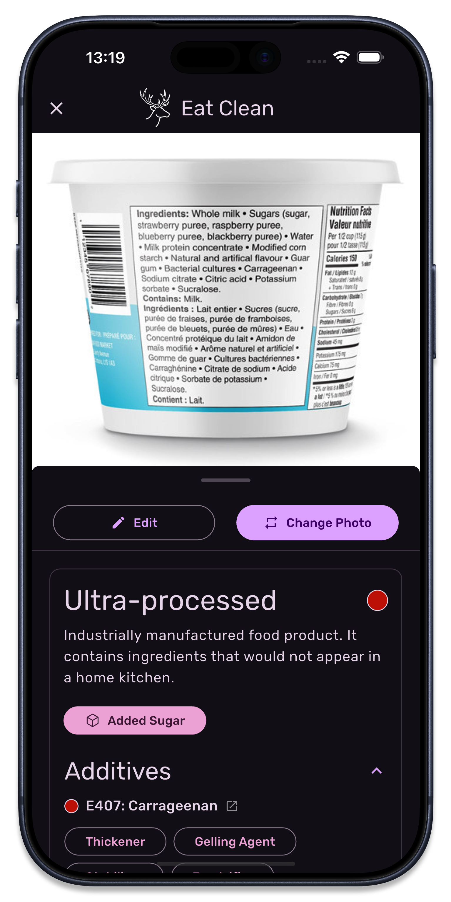 Eat Clean Application Screenshot